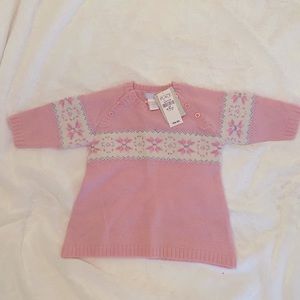 Sweet 0-3 month Pink Fairisle Sweater Dress NWT